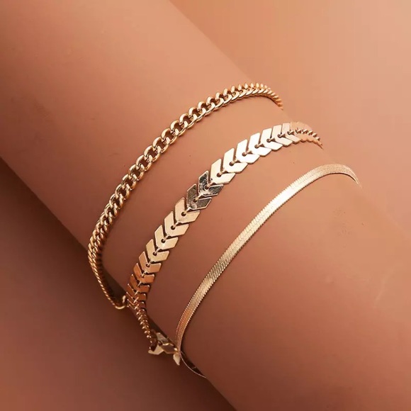 “Lucinda” Gold Link/Snake Chain Anklets/Bracelets - Picture 3 of 10